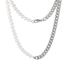 画像をギャラリービューアに読み込む, NSS863 STAINLESS STEEL NECKLACE WITH SHELL PEARL AAB CO..
