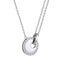 画像をギャラリービューアに読み込む, NSS889 STAINLESS STEEL NECKLACE WITH CZ (ROUND PENDANT) AAB CO..
