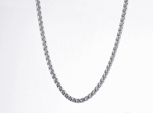 画像をギャラリービューアに読み込む, NSS906 STAINLESS STEEL ROUND BOX CHAIN NECKLACE AAB CO..
