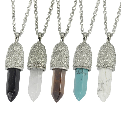 PSS1099 STAINLESS STEEL PENDANT WITH NATURAL STONE AAB CO..