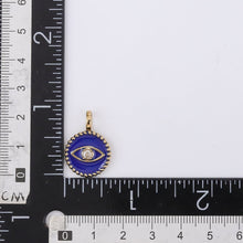 画像をギャラリービューアに読み込む, PSS1235 STAINLESS STEEL ROUND PENDANT WITH EVIL EYE DESIGN AAB CO..
