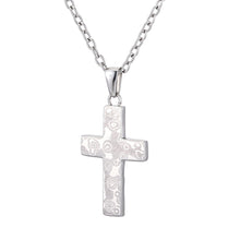 画像をギャラリービューアに読み込む, PSS1254 DAMASCUS STEEL CROSS PENDANT AAB CO..
