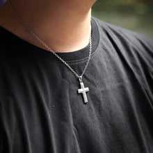 画像をギャラリービューアに読み込む, PSS1254 DAMASCUS STEEL CROSS PENDANT AAB CO..
