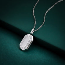 画像をギャラリービューアに読み込む, PSS1258 STAINLESS STEEL RECTANGLE PENDANT WITH CZ AAB CO..
