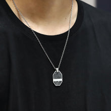 画像をギャラリービューアに読み込む, PSS1276 STAINLESS STEEL PENDANT WITH FORGED CARBON AAB CO..
