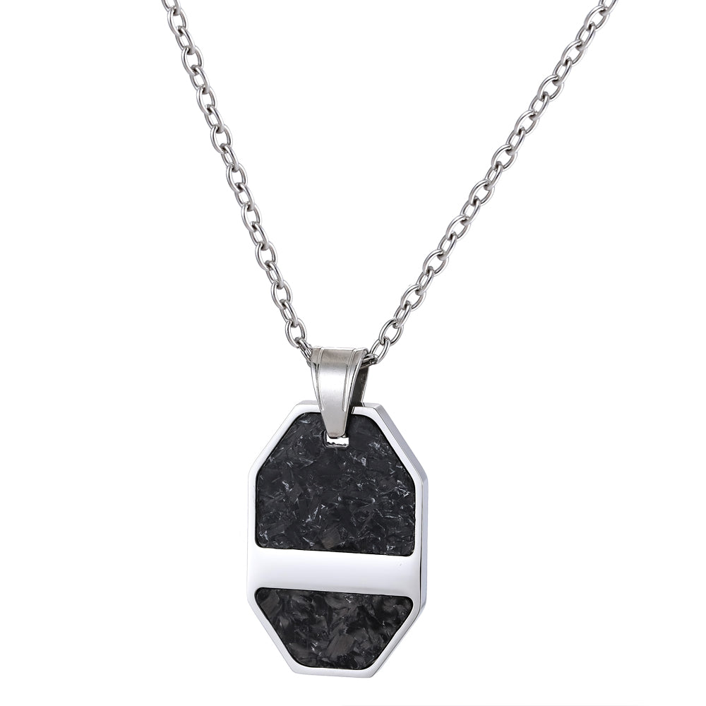 PSS1276 STAINLESS STEEL PENDANT WITH FORGED CARBON AAB CO..