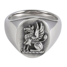 画像をギャラリービューアに読み込む, RSS1033 STAINLESS STEEL OVAL SIGNET RING AAB CO..
