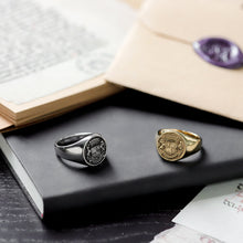 画像をギャラリービューアに読み込む, RSS1034 STAINLESS STEEL ROUND SIGNET RING AAB CO..
