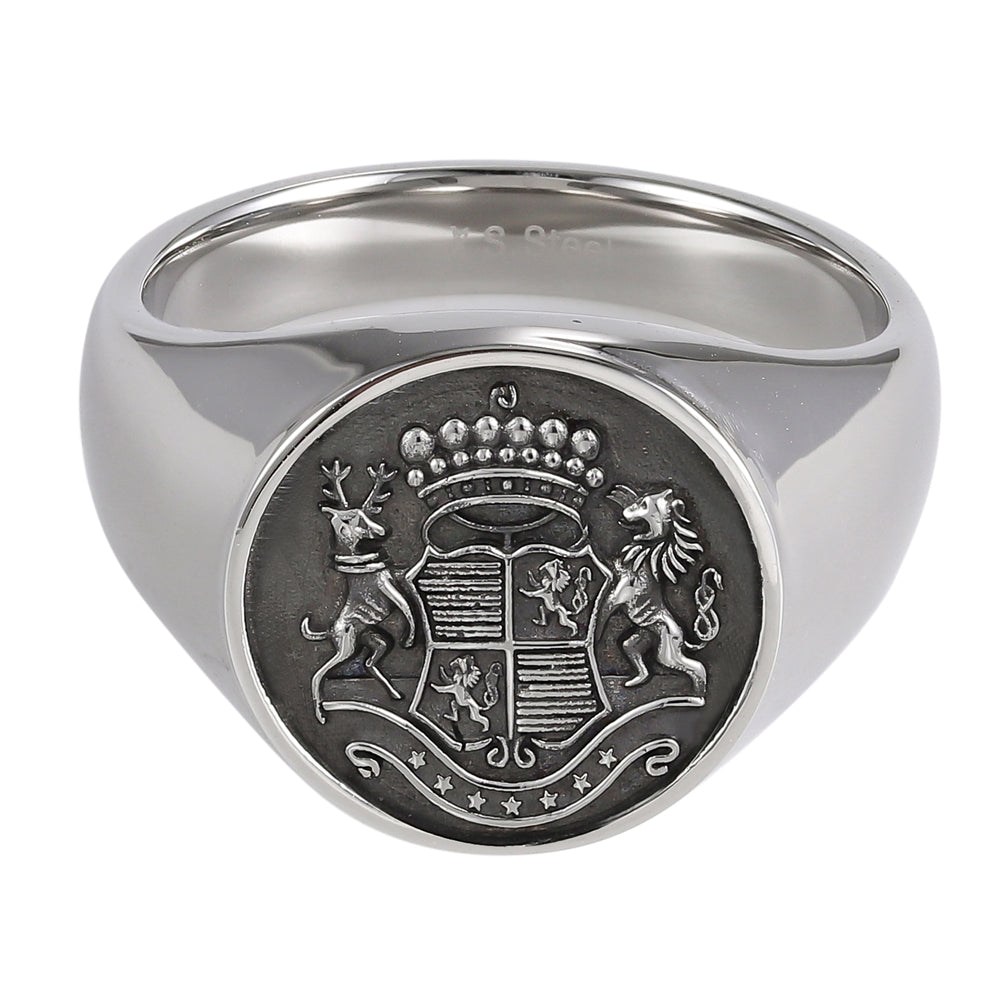 RSS1034 STAINLESS STEEL ROUND SIGNET RING AAB CO..