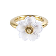 画像をギャラリービューアに読み込む, RSS1079 STAINLESS STEEL RING WITH MOP FLOWER AAB CO..
